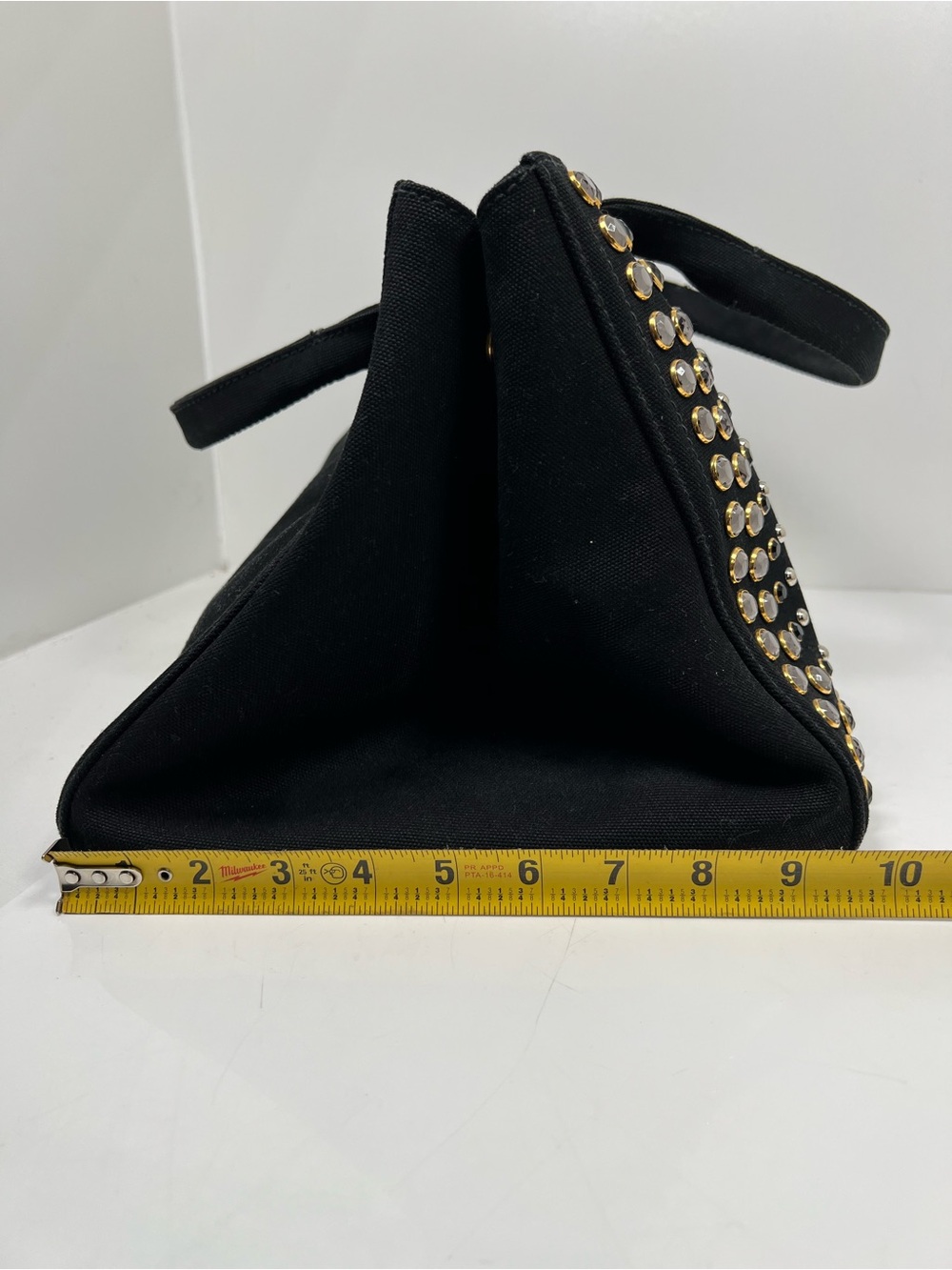 PRADA Tote Bag Canapa studs canvas Nero (Black) Women - Picture 12 of 13